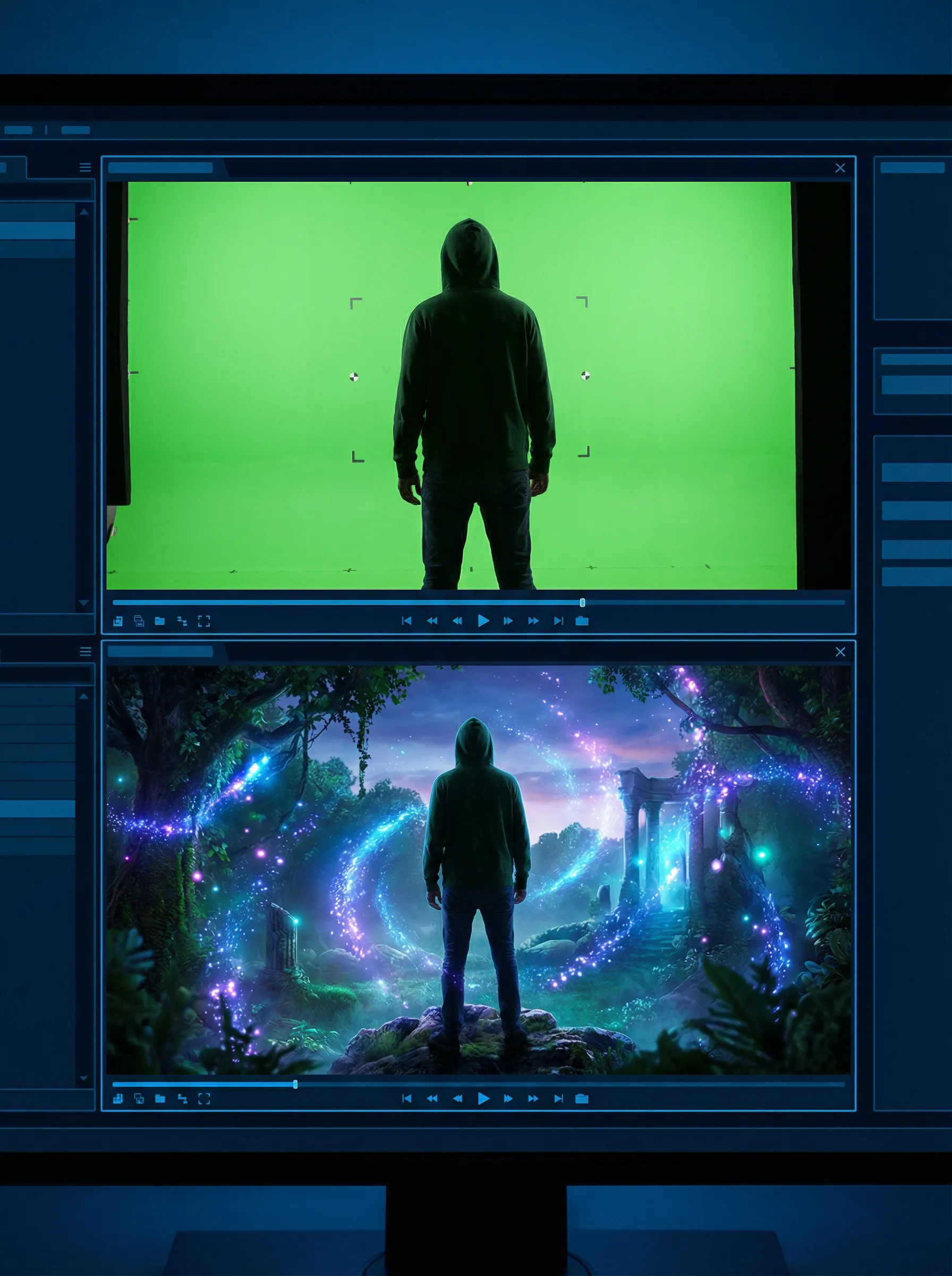 麻豆视频 绿幕抠图合成 - 奇幻场景VFX特效